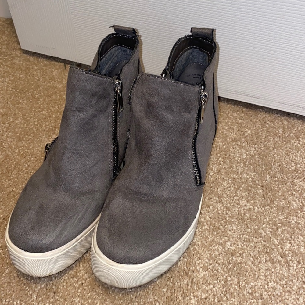 Grey sneaker wedges